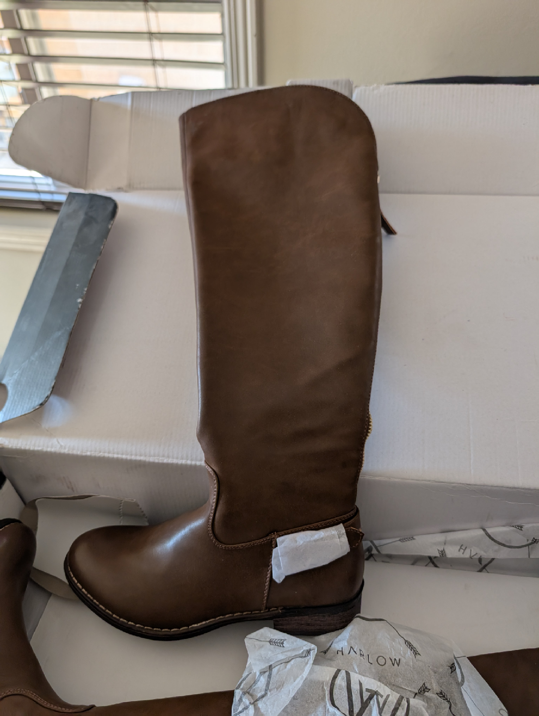 Harlow Brown Knee High Boots - Size 6