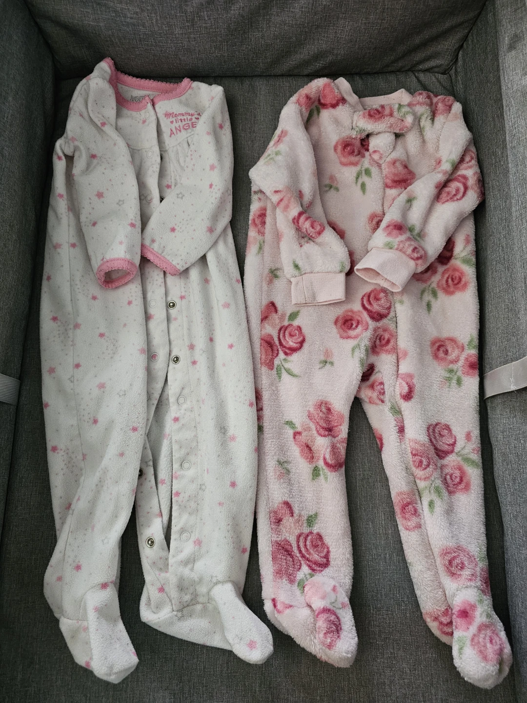 Baby Girl Footed Pajamas - Size 6-9 Months