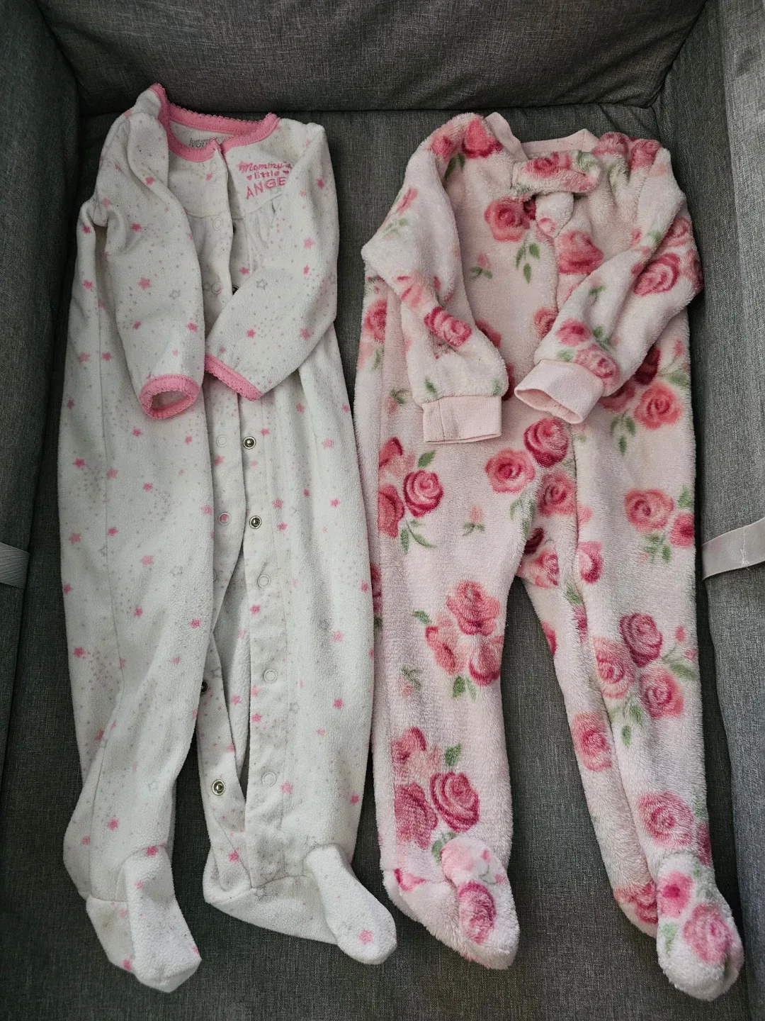 Baby Girl Footed Pajamas - Size 6-9 Months