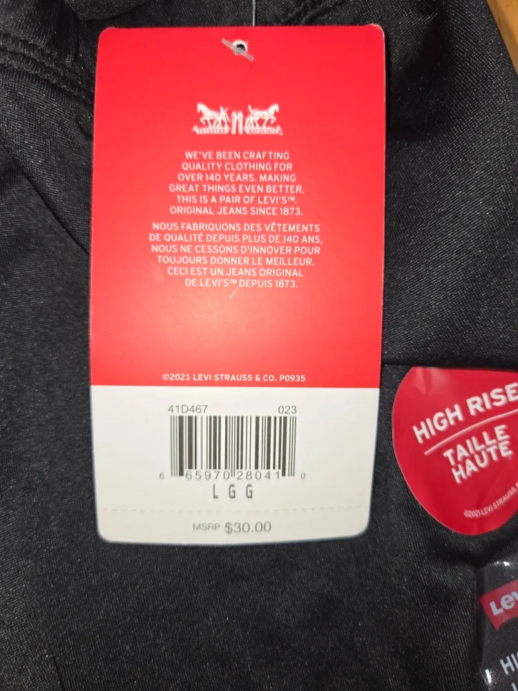 Levi's High Rise Leggings -  Girls Size L image indicator(2)