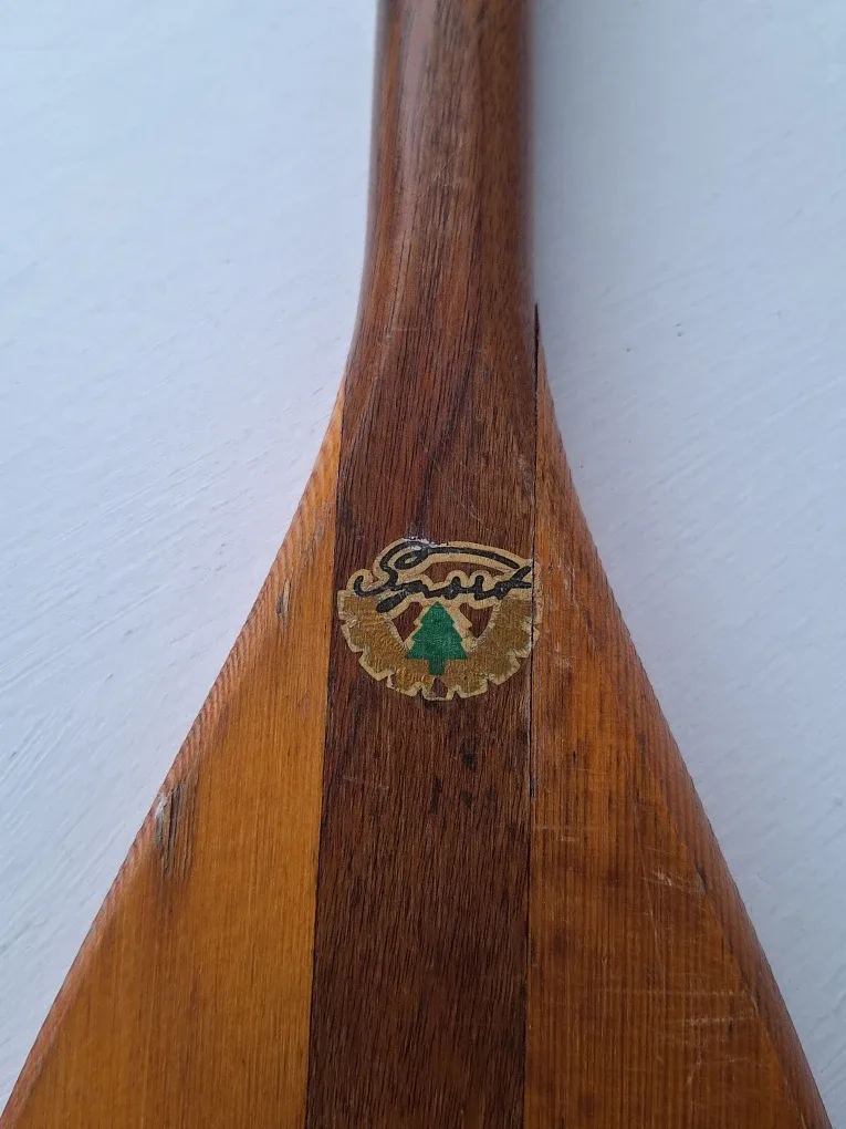 Pair of vintage wooden canoe paddles image indicator(3)