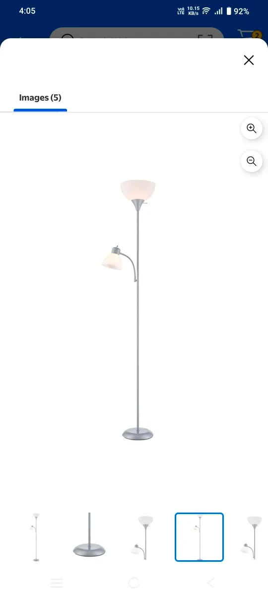 Silver Floor Lamp with Reading Light image indicator(4)