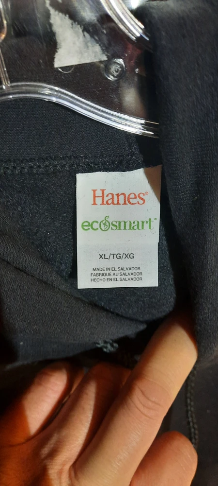 New Mens Hanes EcoSmart Black Hoodie - XL - photo 4