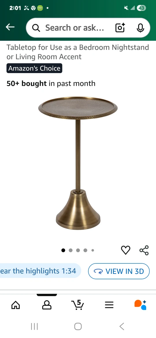 Accent Table - Bedroom Nightstand or Living Room Accent