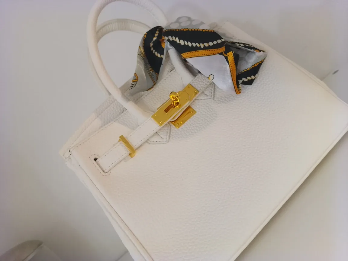 White fake leather Handbag