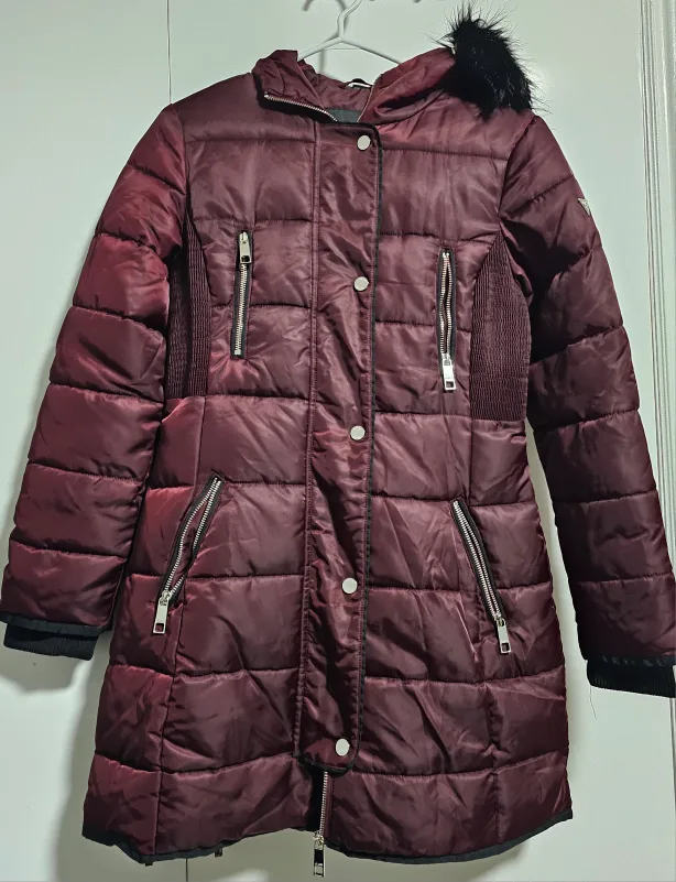 Guess Puffer Coat - Burgundy Ike new sz small