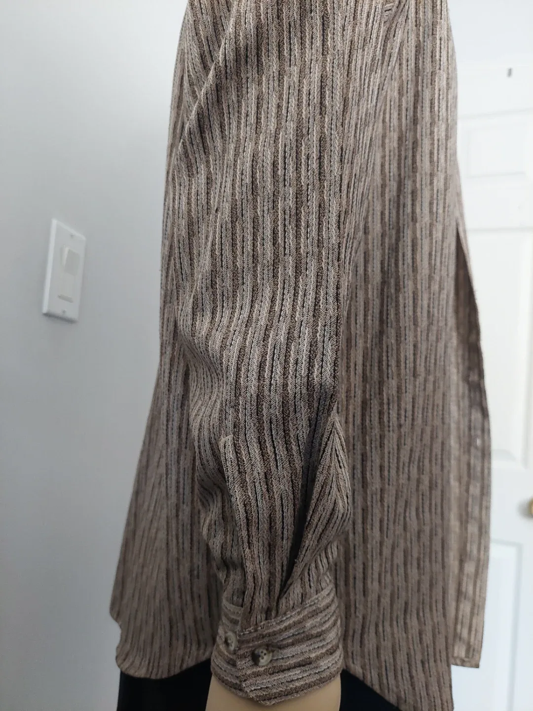 Striped Brown Long Sleeve Shirt image indicator(3)