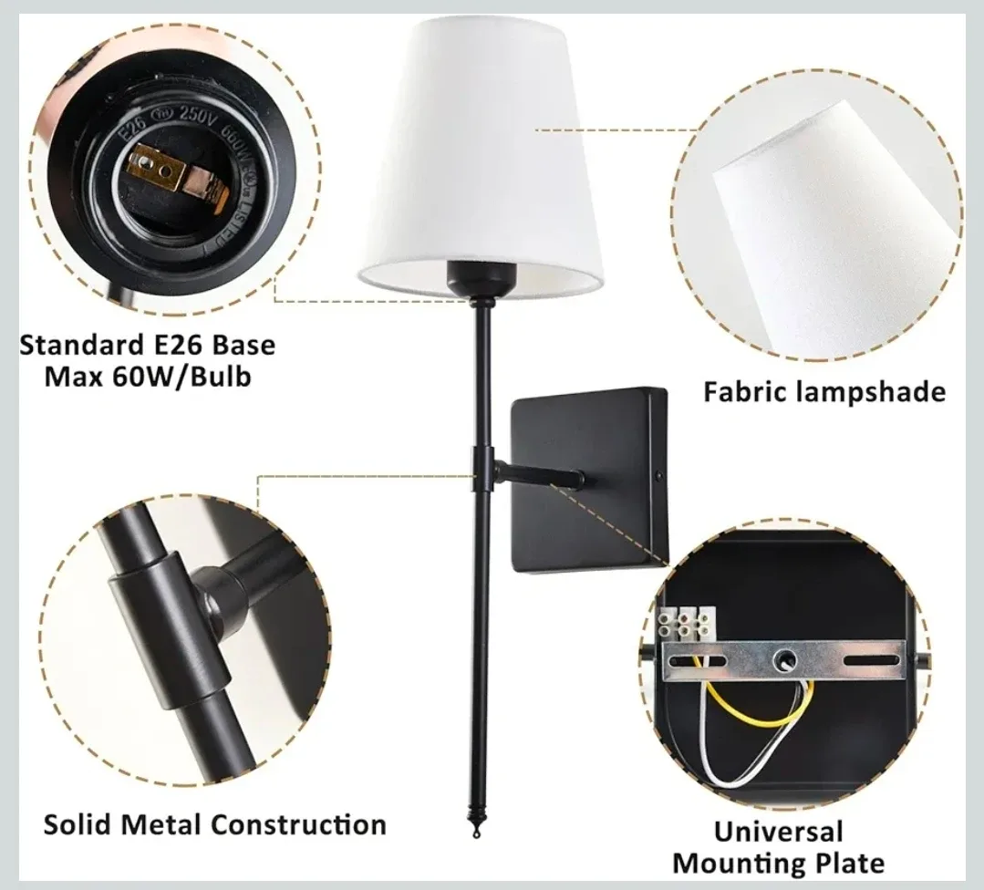 Wall Sconce Set of 2, Black image indicator(2)