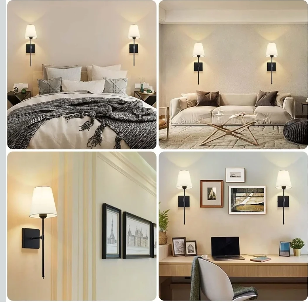 Wall Sconce Set of 2, Black - photo 3