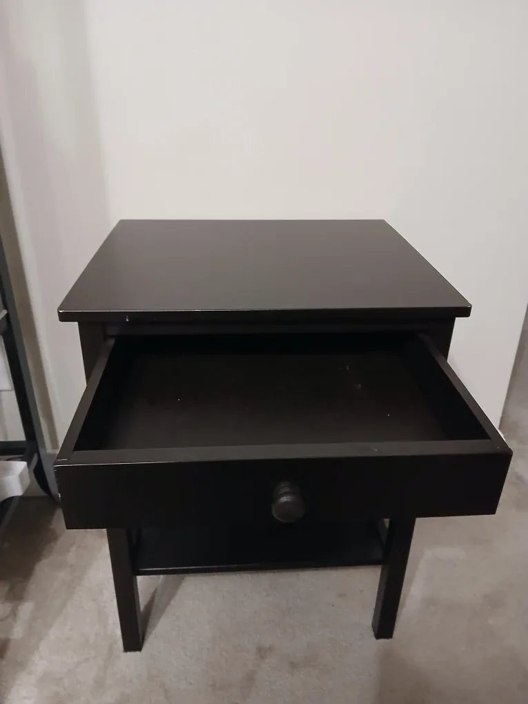 Small dark side table with drawer image indicator(3)