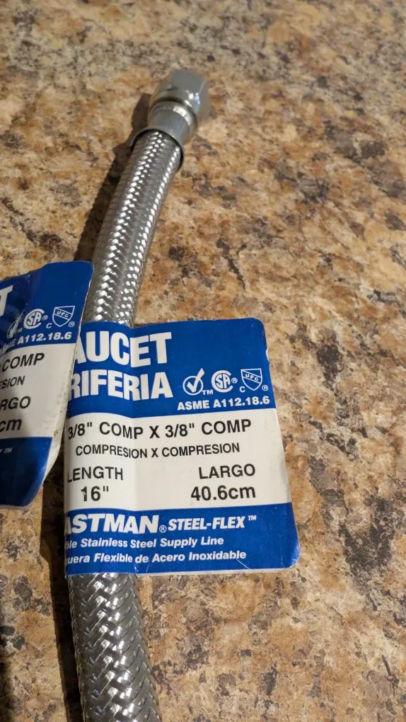 Plumbing Faucet Supply Line 3/8" 16" image indicator(2)