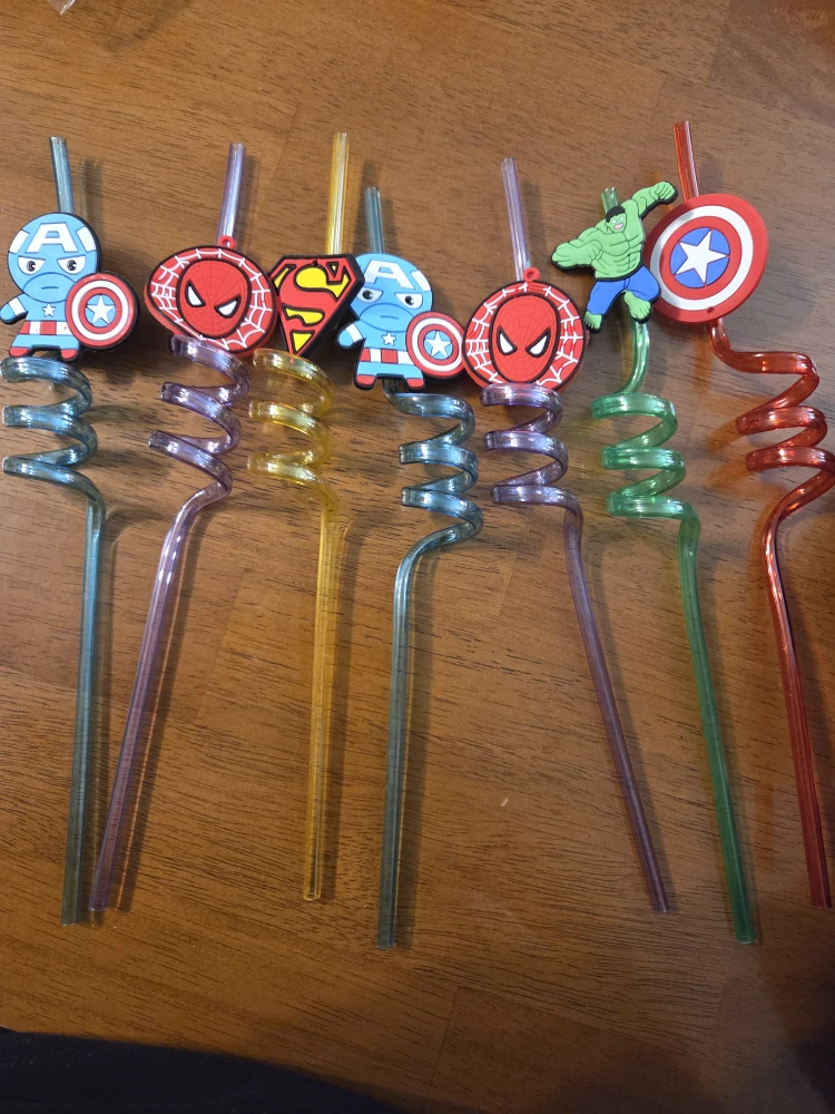 Marvel Character Straws