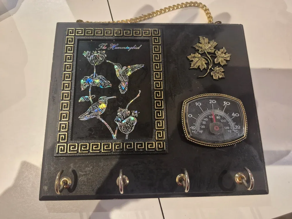 Hummingbird Wall Decor with Thermometer