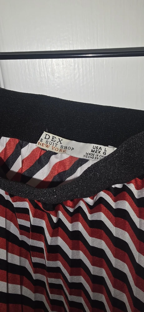 DEX Pleated Skirt, Size L, Red/Black/White Stripes - photo 3