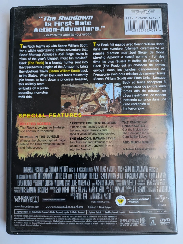 The Rundown DVD - Action Adventure the Rock🥰 - photo 2