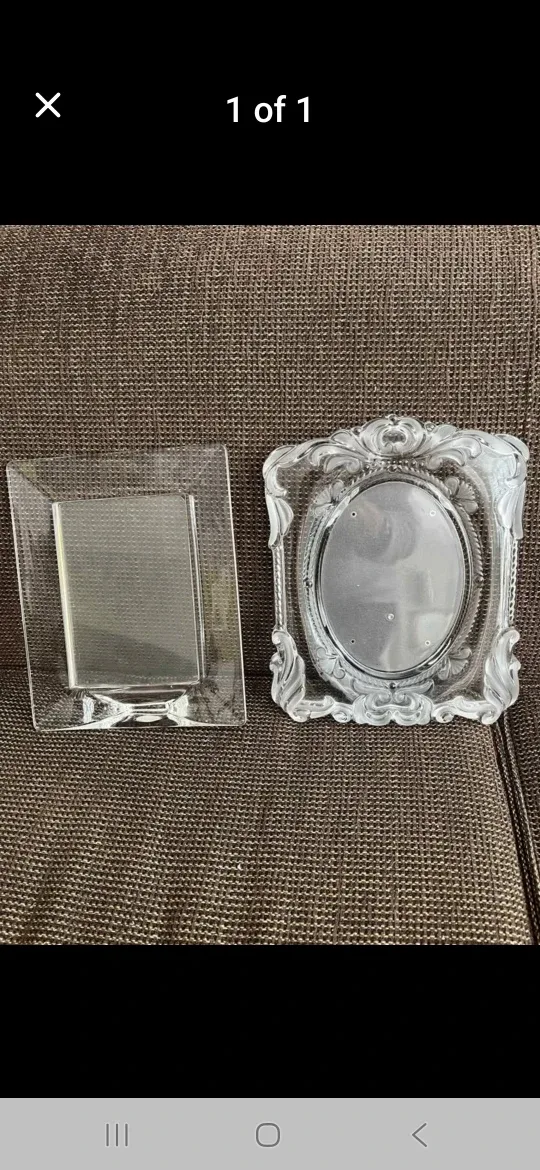 Two Clear Glass Picture Frames