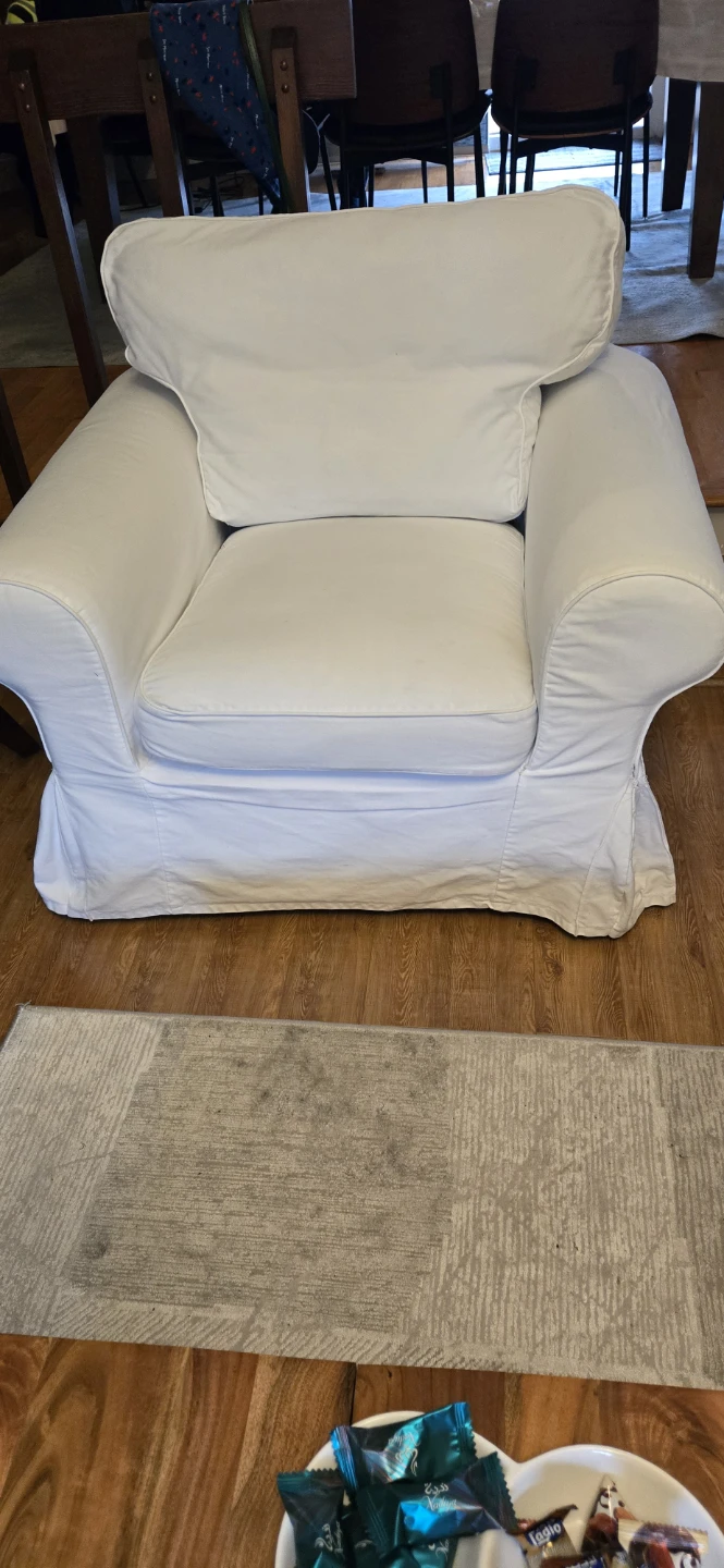 White Sofa and Armchair Set