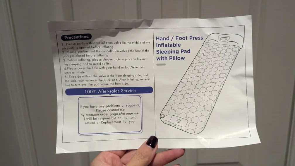 Hand/Foot Press Inflatable Sleeping Pad with Pillow image indicator(2)