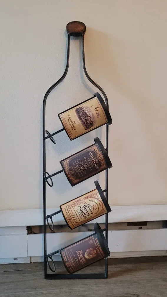 Wine Bottle Shaped Metal Wine Rack