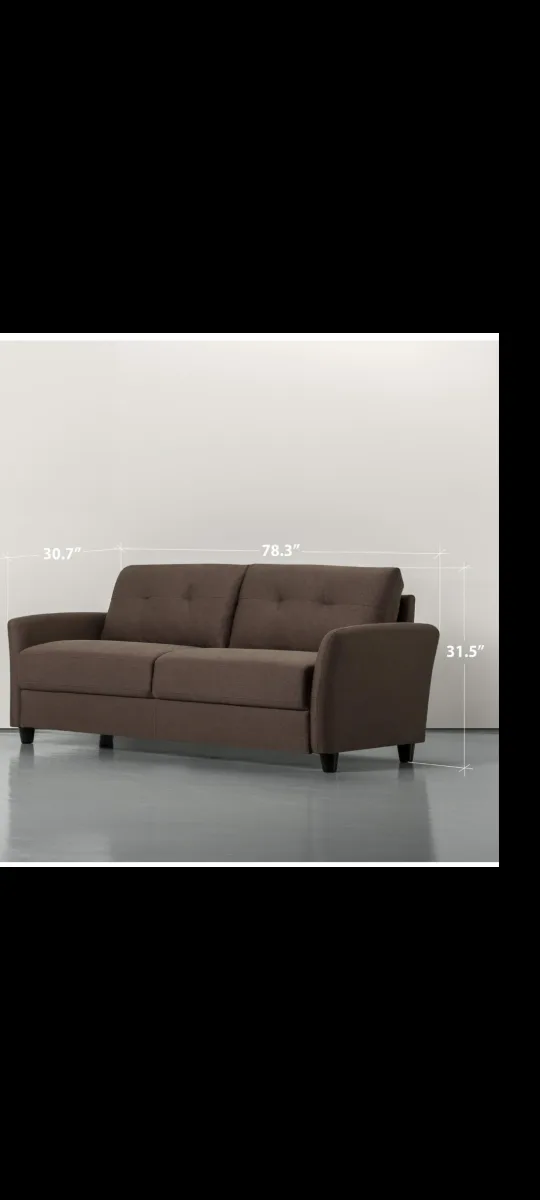 Zinus Brown Sofa - 78.3" in length