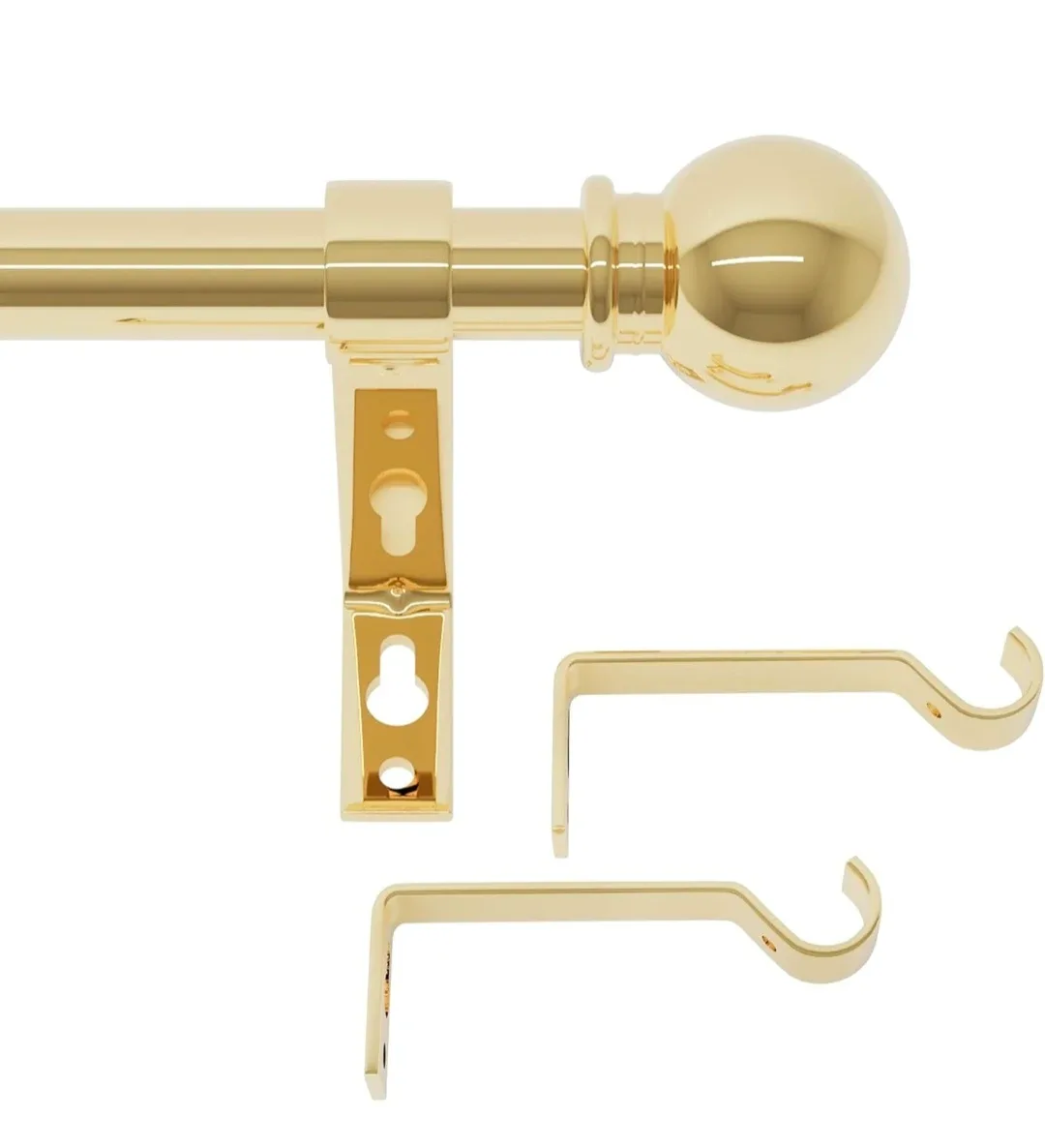 Gold Adjustable Curtain Rods 30-48" 5/8" Diameter image indicator(3)