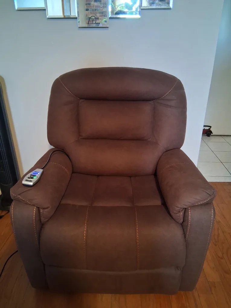 Brown electric reclining massage chair image indicator(6)