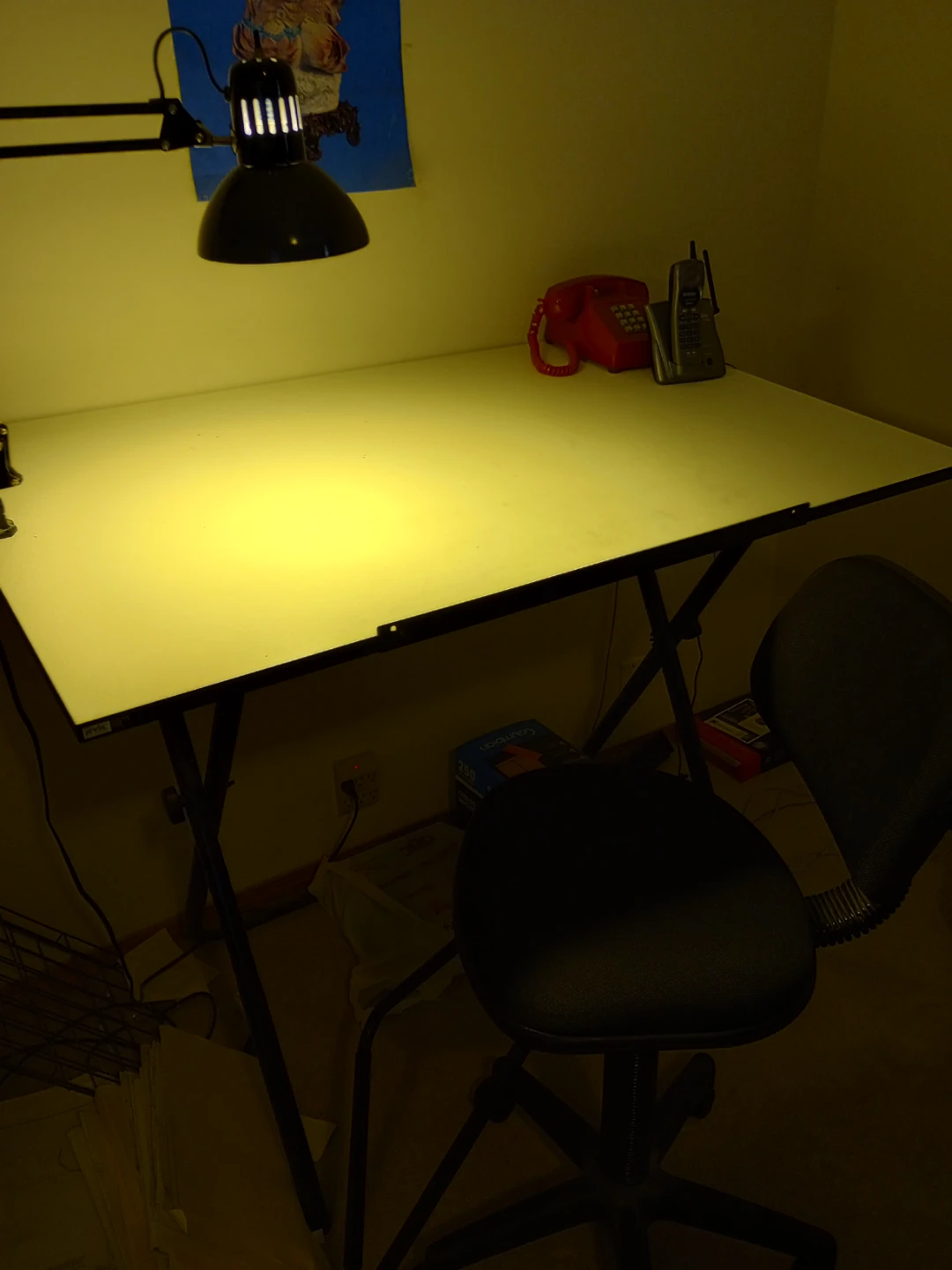 Drafting Table with Lamp and Chair - photo 2
