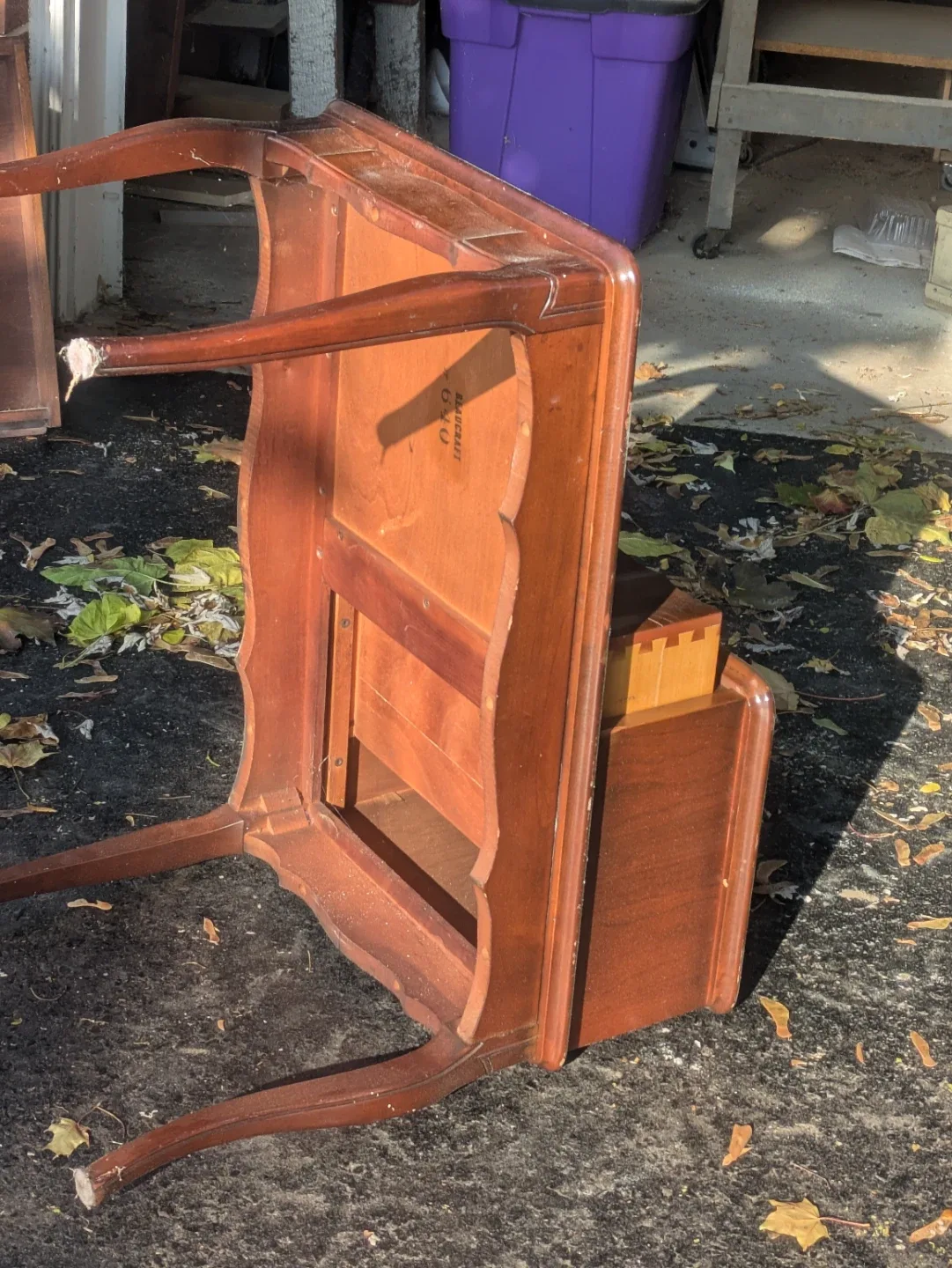 Vintage Wooden Side Table with Drawer image indicator(3)