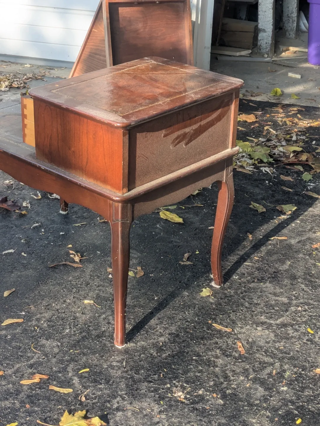 Vintage Wooden Side Table with Drawer image indicator(4)