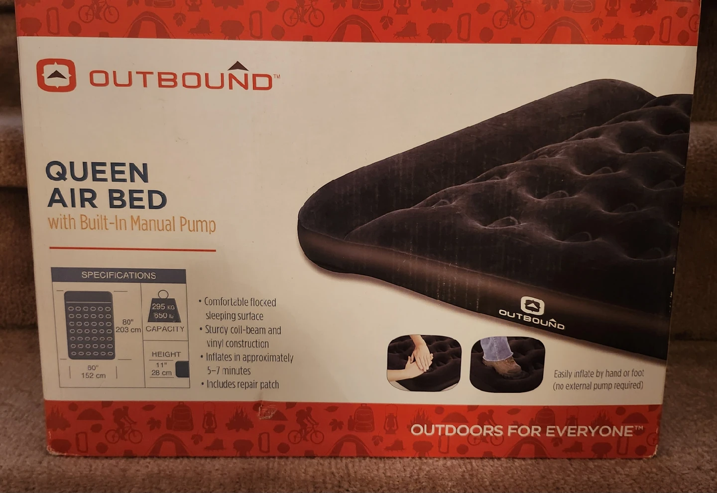 Outbound Queen Air Bed w/ Built-In Pump