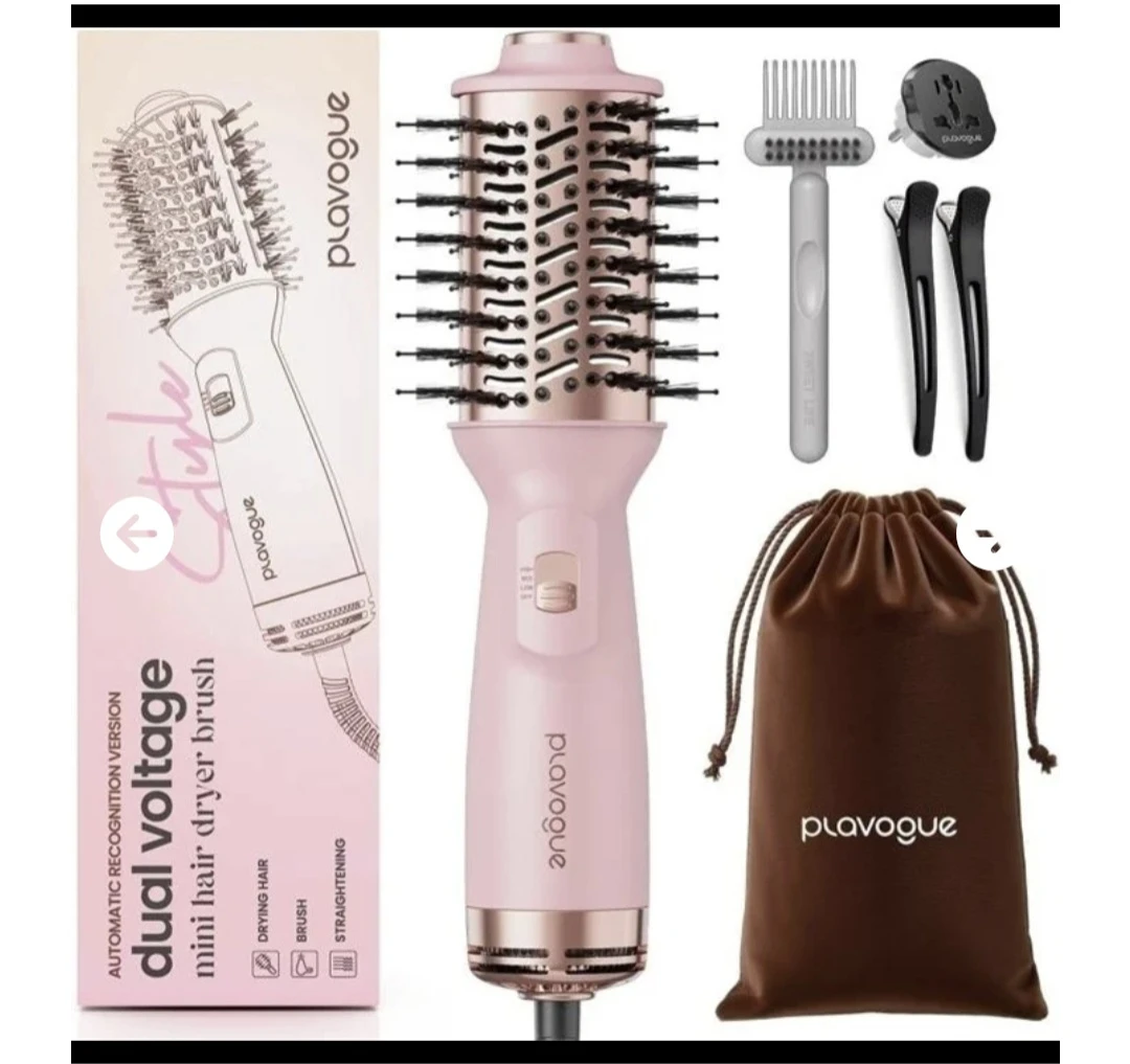 New Plavogue Dual Voltage Blow Dryer Brush - Pink