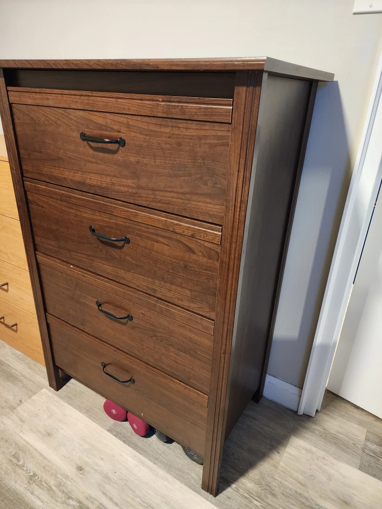 Brown Wood 4-Drawer Dresser - photo 3