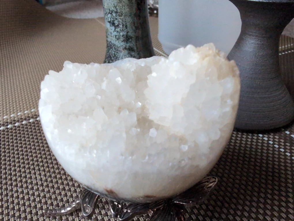 Crystal Geode Sphere with Stand