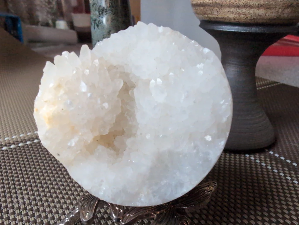 Crystal Geode Sphere with Stand - photo 3