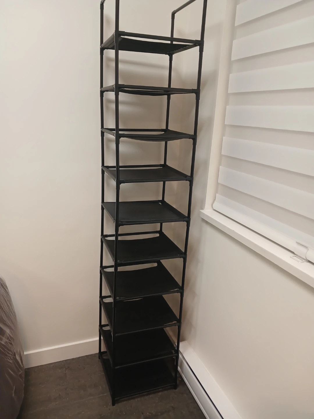 Black 10-Tier Shoe Rack