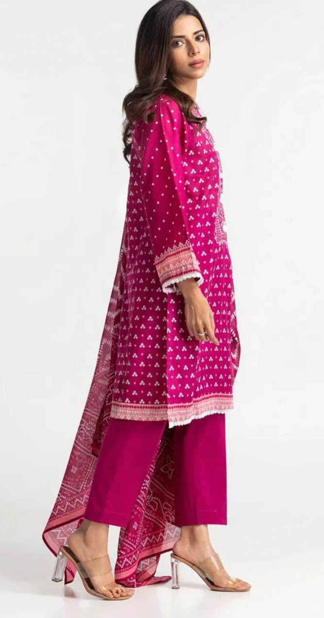 Magenta 3-Piece Shalwar Kameez Suit - photo 2