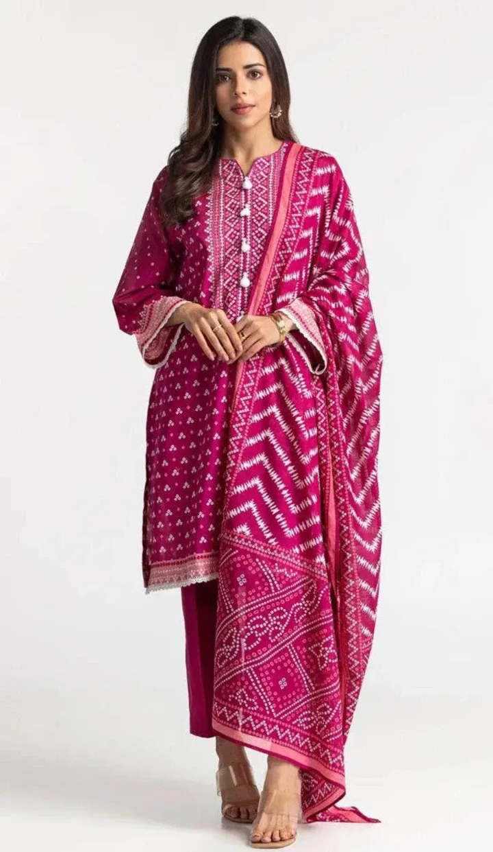 Magenta 3-Piece Shalwar Kameez Suit image indicator(5)