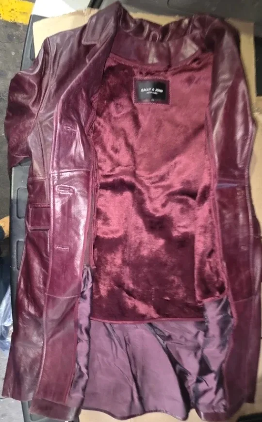 Sally & John Leather Jacket - Size 2XL - Burgundy image indicator(3)