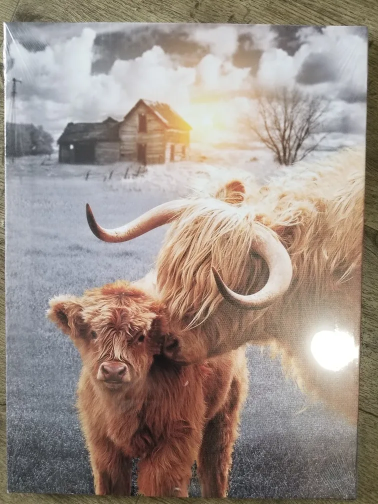 Cow & Calf Canvas Wall Art - New