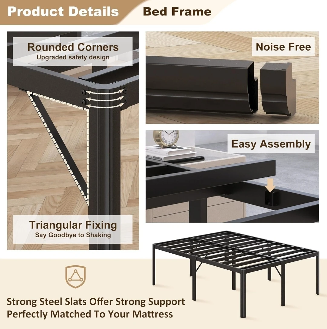 24" Queen Size Metal Bed Frame - photo 2