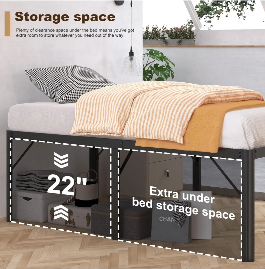 24" Queen Size Metal Bed Frame - photo 4