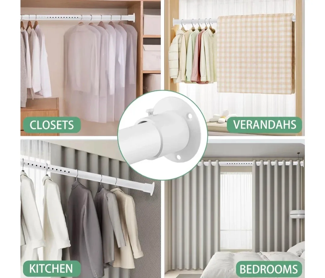 Adjustable Closet/Curtain Rod Heavy Duty 17"-51", 1.3" Diameter image indicator(5)