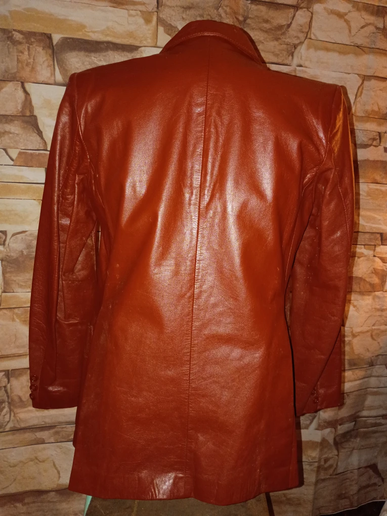 Rust colored Leather Vintage Men's Blazer by New Territories - photo 4