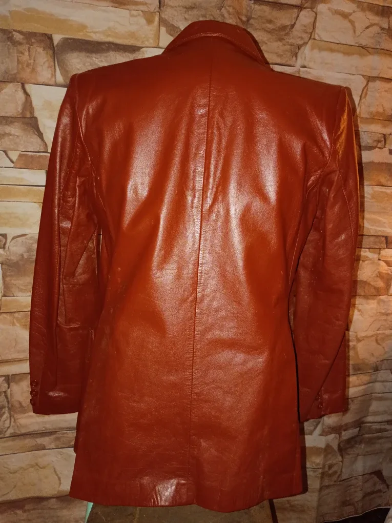 Rust colored Leather Vintage Men's Blazer by New Territories image indicator(4)