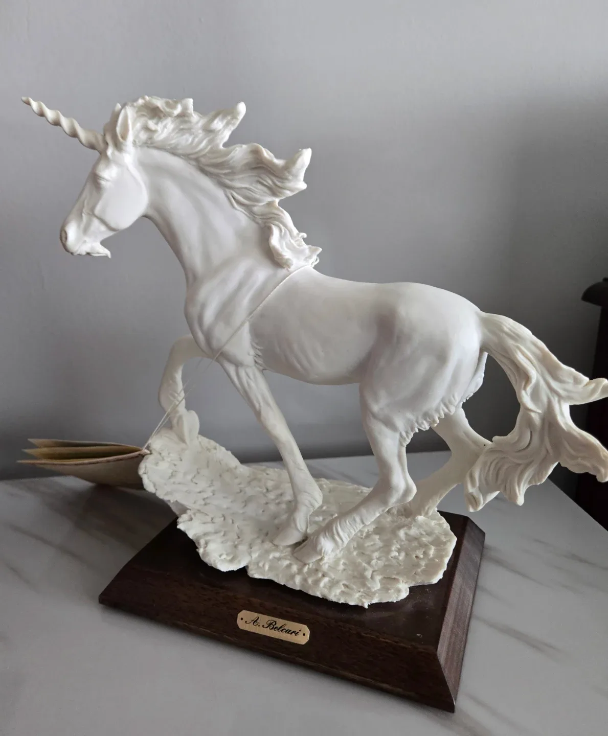 Vintage A Balcari Signed Enchanting Unicorn Sculpture image indicator(3)