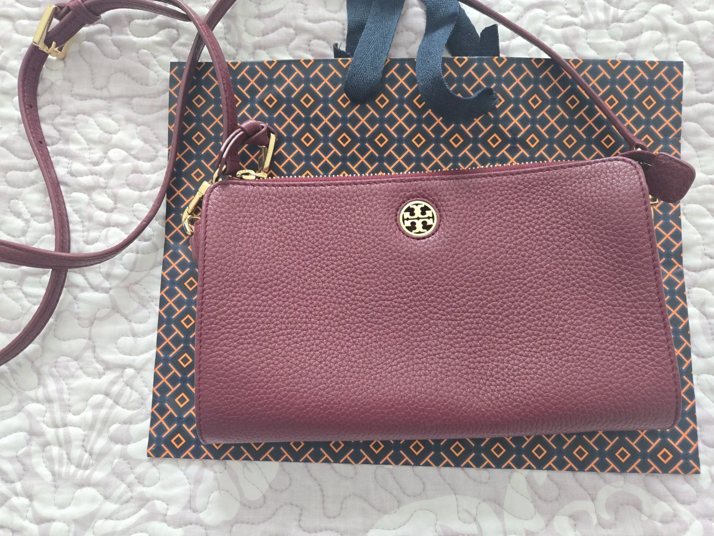 Tory Burch Burgundy Crossbody Bag image indicator(5)
