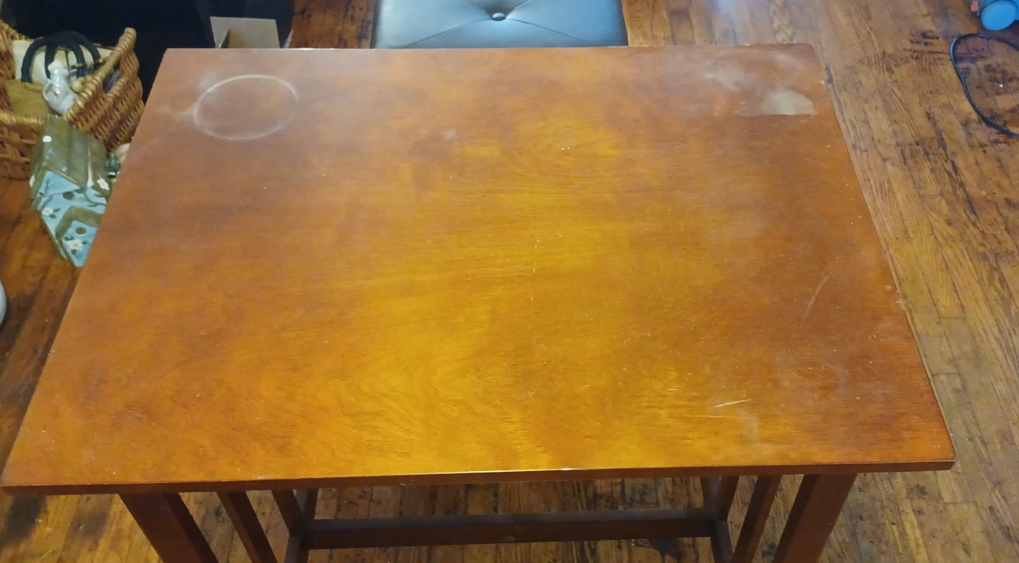 Wooden Table with 2 Stools - photo 2