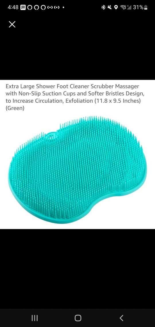 Extra Large Shower Foot Cleaner Scrubber - Green