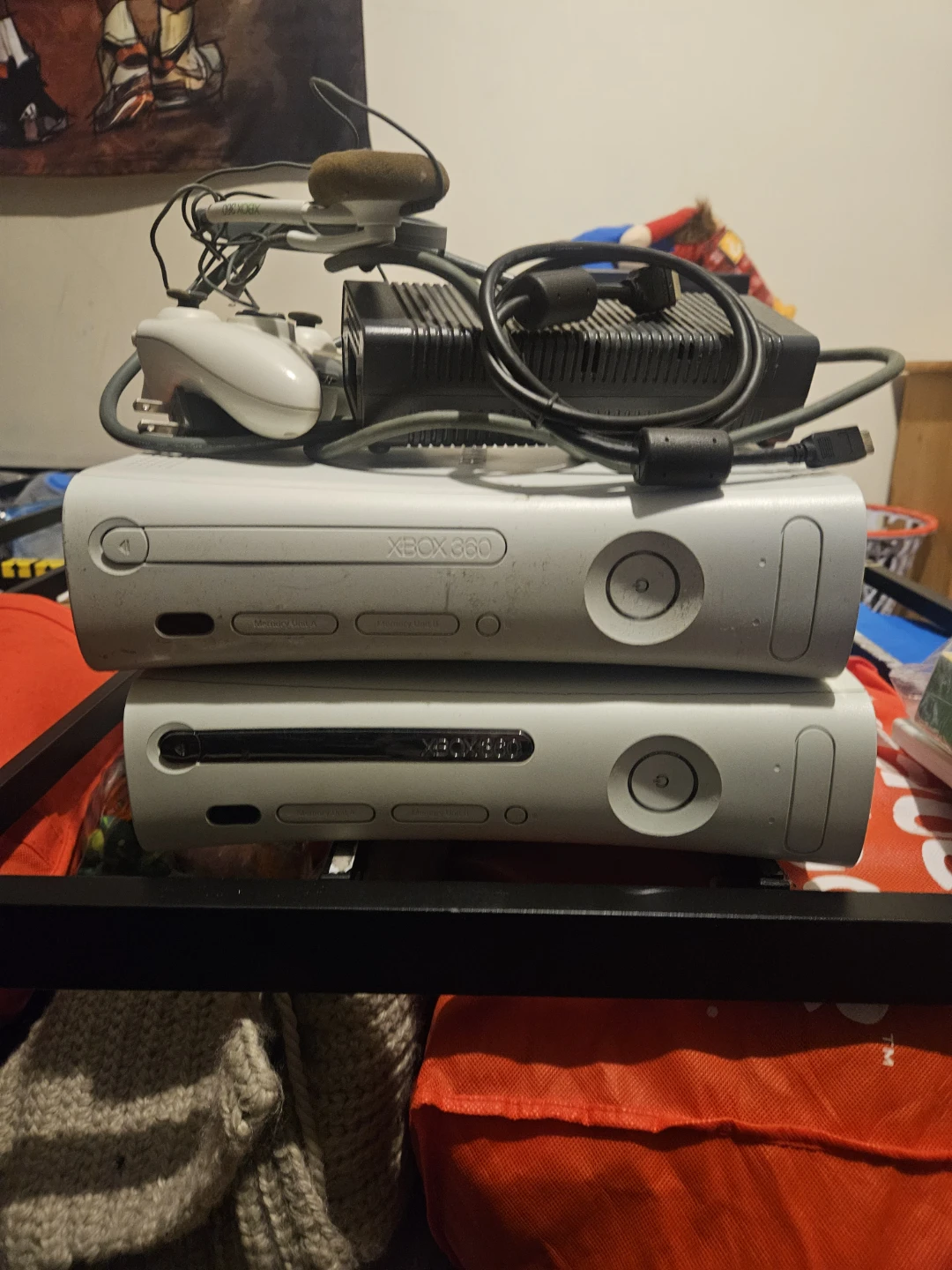 2 XBox 360s with controller and more(Haven't tested them) - photo 2