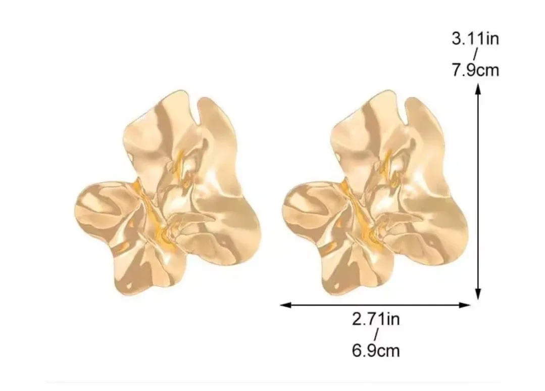 Brand New Gold Tone Statement Earrings image indicator(2)